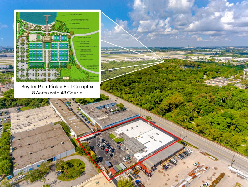 Aerial context map showing 3000 SW 4th Ave relative to Snyder Park